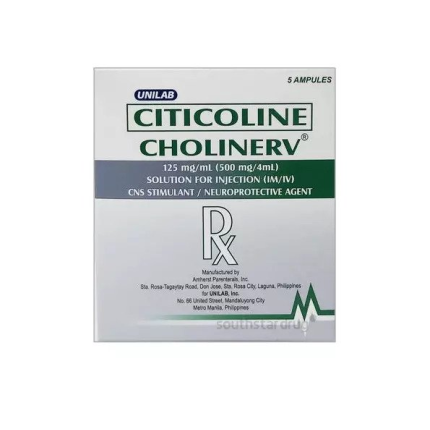 CHOLINERV Citicoline 125mg / mL (500mg / 4mL) Solution for IM/IV ...